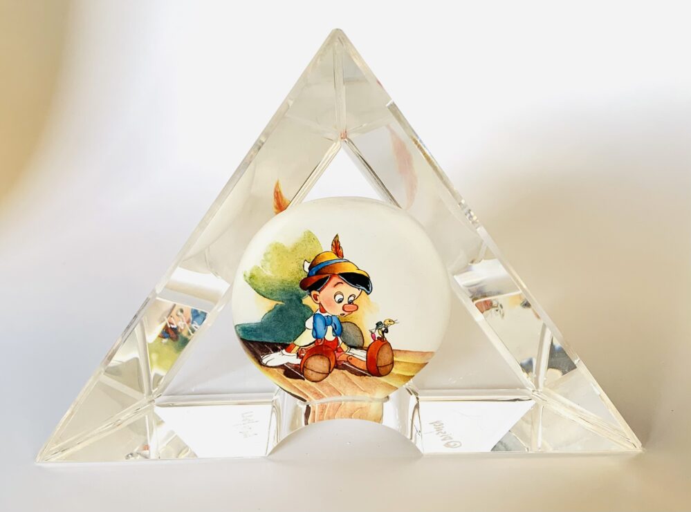 Disney Pinocchio Fine Art Glass Statue GOOD ADVICE by Toby Bluth