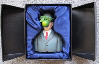 Rene Magritte "SON OF MAN WEARING BOWLER HAT" Small Sculpture Art Figurine