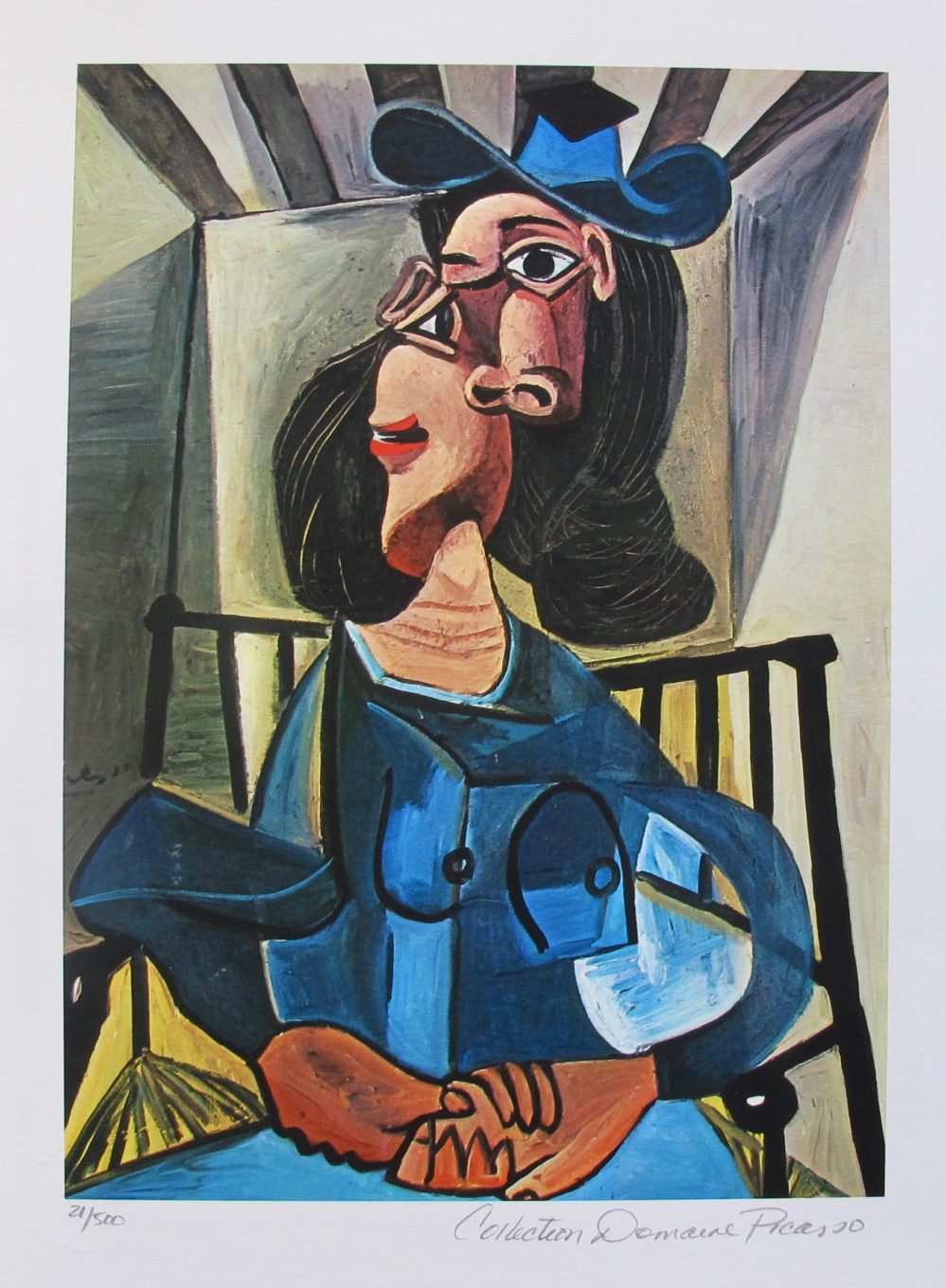 Pablo Picasso WOMAN WITH HAT SEATED IN ARMCHAIR Estate Signed Limited Edition Small Giclee