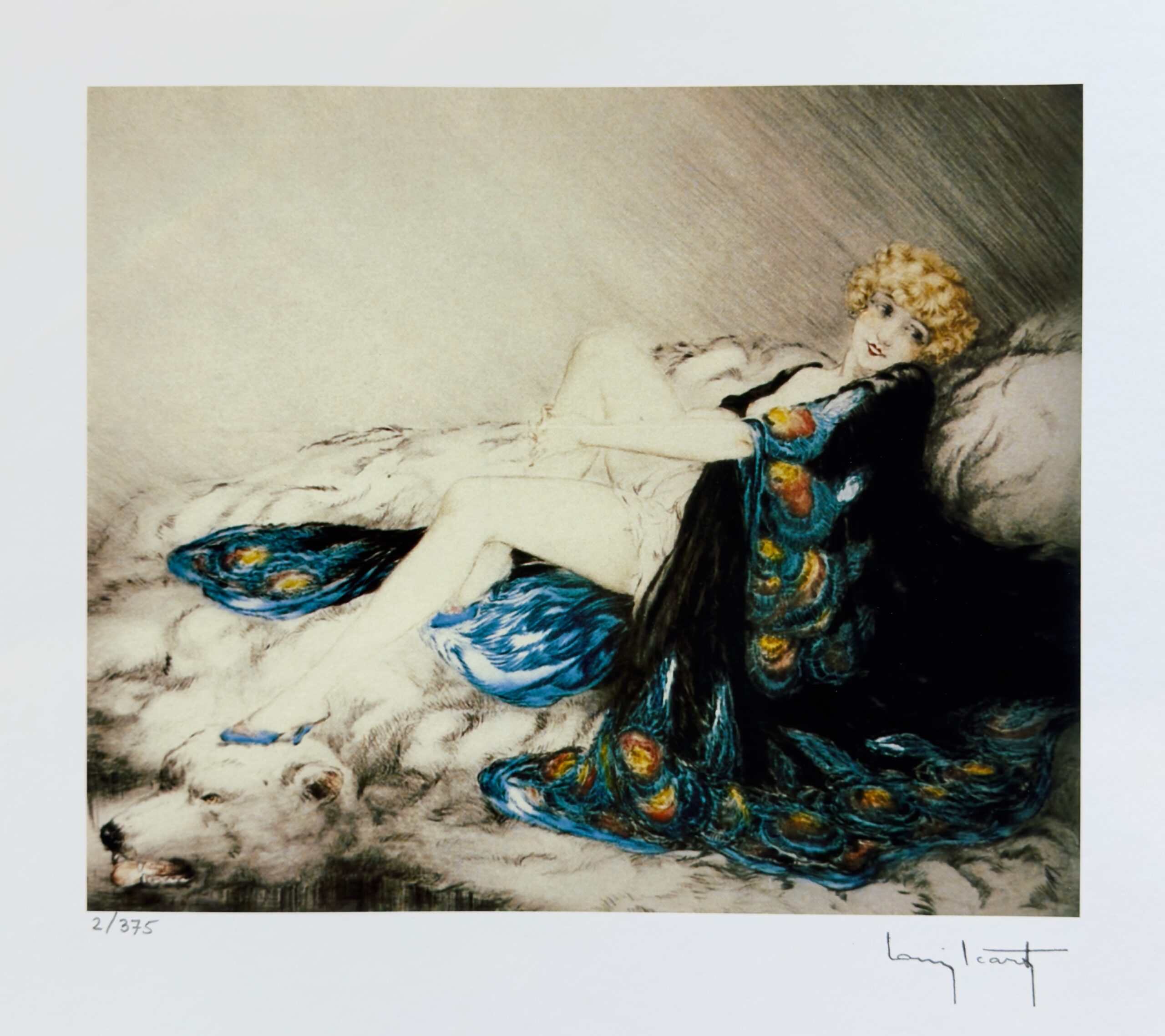 LOUIS ICART Silk Robe Facsimile Signed Limited Edition Giclee