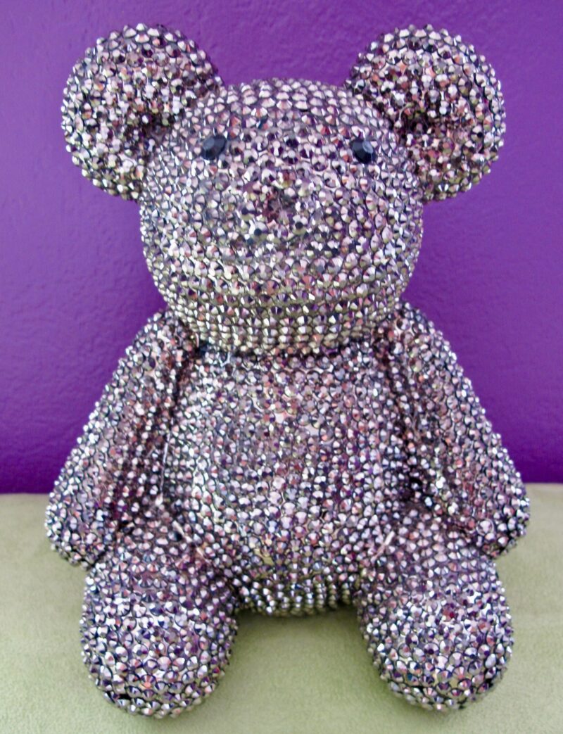 Crystal Rhinestone 9" Teddy Bear Pop Art Sculpture Large Bling Figure Bank