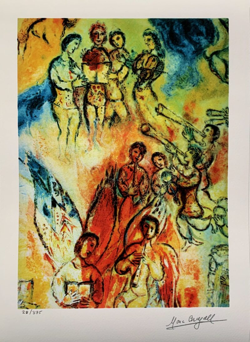 Marc Chagall MUSIC OF ANGELS Limited Edition Facsimile Signed Giclee