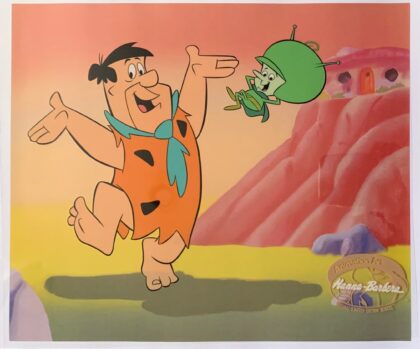 THE FLINTSTONES FRED & GREAT GAZOO Sericel Animation Art Cel