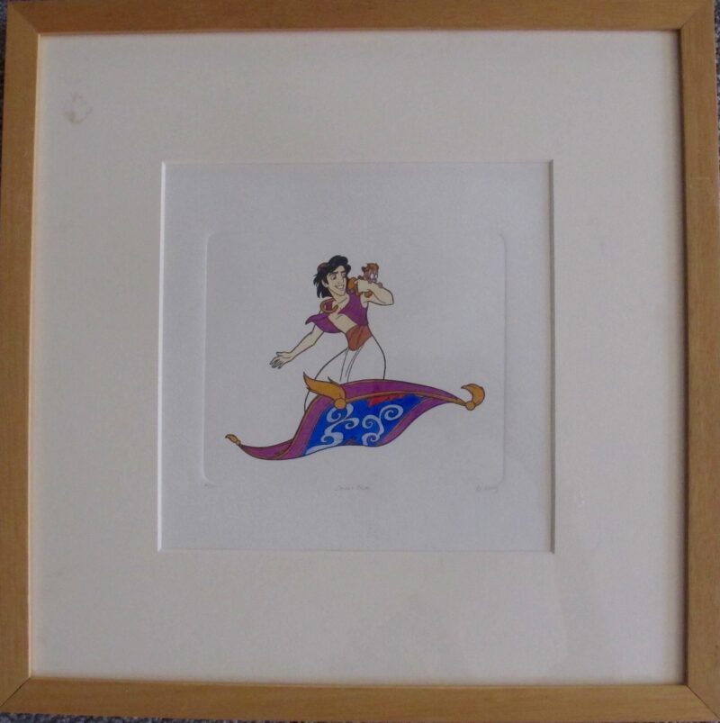 Disney ALADDIN MAGIC CARPET Large Handmade Etching