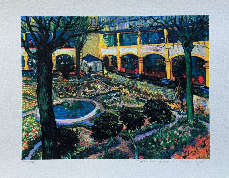 Vincent Van Gogh COURTYARD OF THE HOSPITAL AT ARLES Estate Signed Limited Edition Giclee 16" x 12"