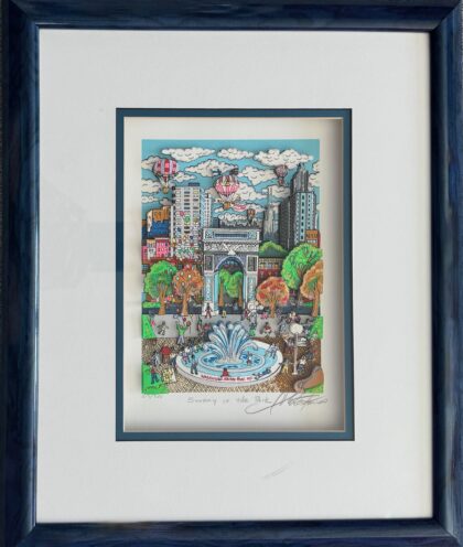 Charles Fazzino SUNDAY IN THE PARK Hand Signed Framed 3-D Serigraph Central Park