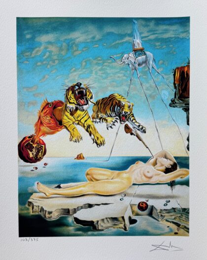 Salvador Dali SECOND BEFORE AWAKENING Facsimile Signed & Numbered Giclee 16" x 12"