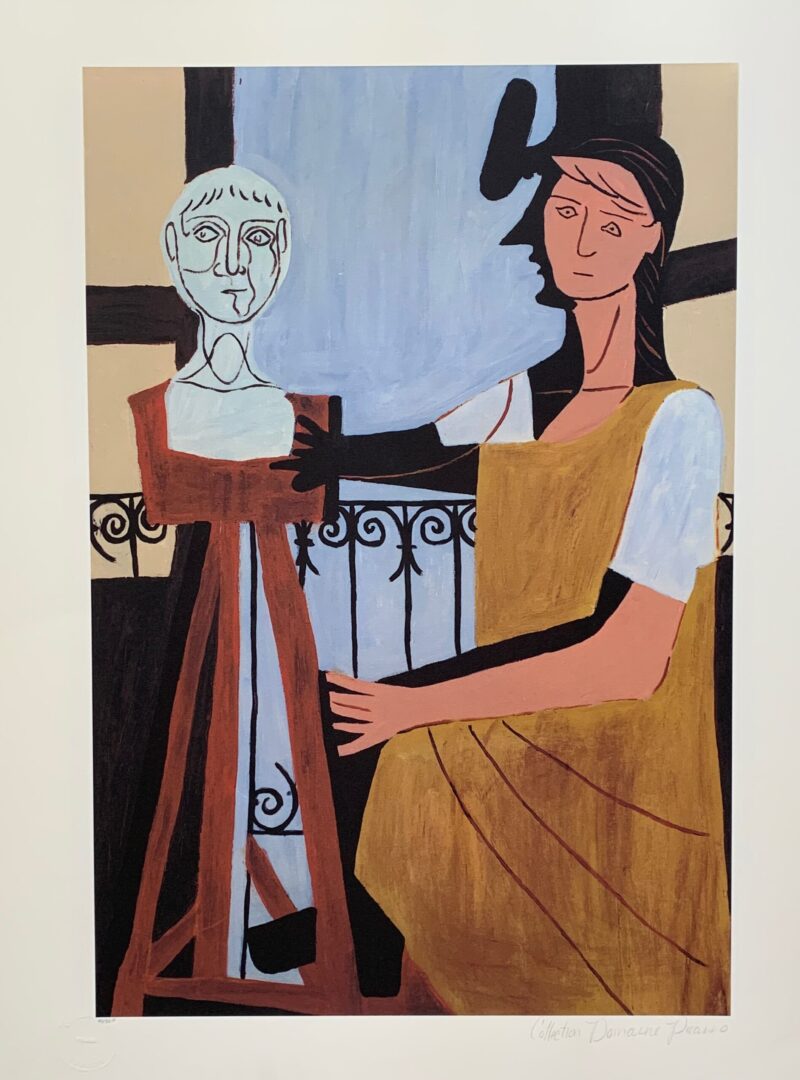 #44 WOMAN WITH SCULPTURE Pablo Picasso Estate Signed Giclee