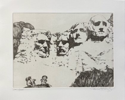 Charles Bragg MOUNT RUSHMORE Hand Signed Limited Edition Etching