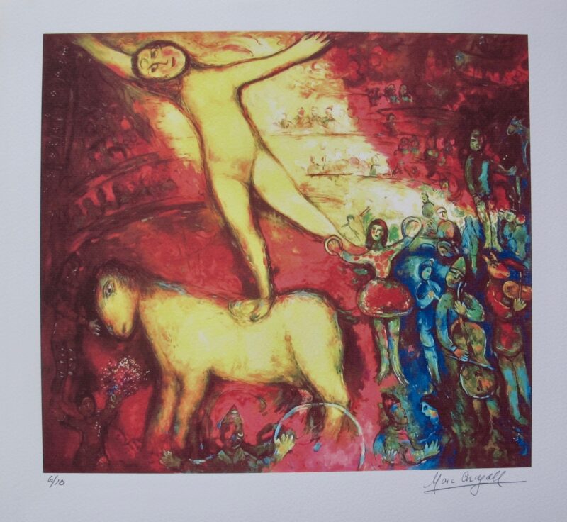 Marc Chagall CIRCUS HORSE RIDER Facsimile Signed Limited Edition Small Giclee