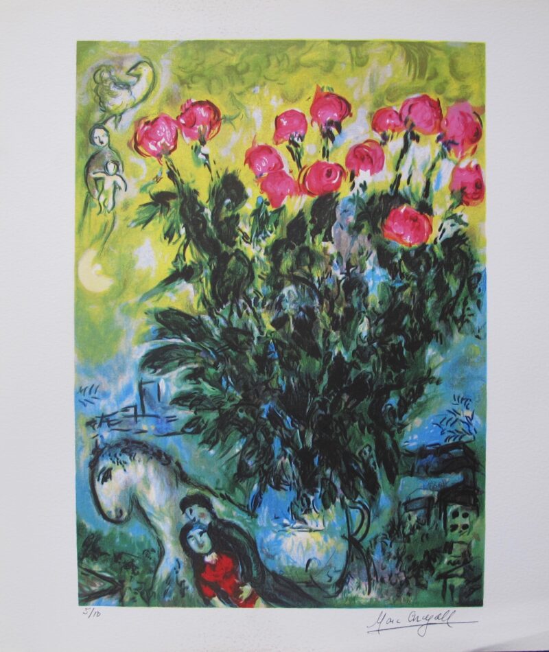 Marc Chagall LES ROSES Limited Edition Facsimile Signed X-Small Giclee