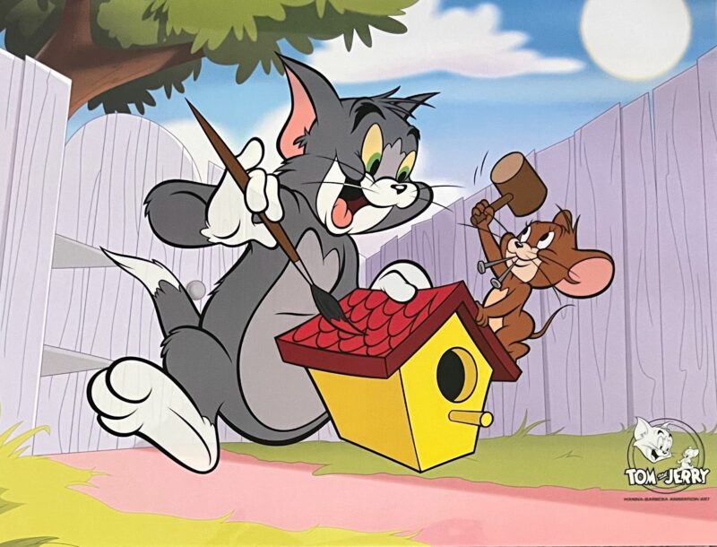 TOM & JERRY Birdhouse Sericel Animation Art Cel Hanna Barbera