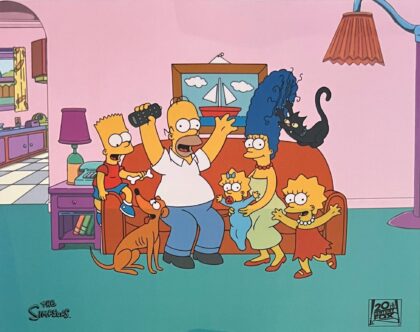 THE SIMPSONS Family Portrait Sericel Animation Art Cel