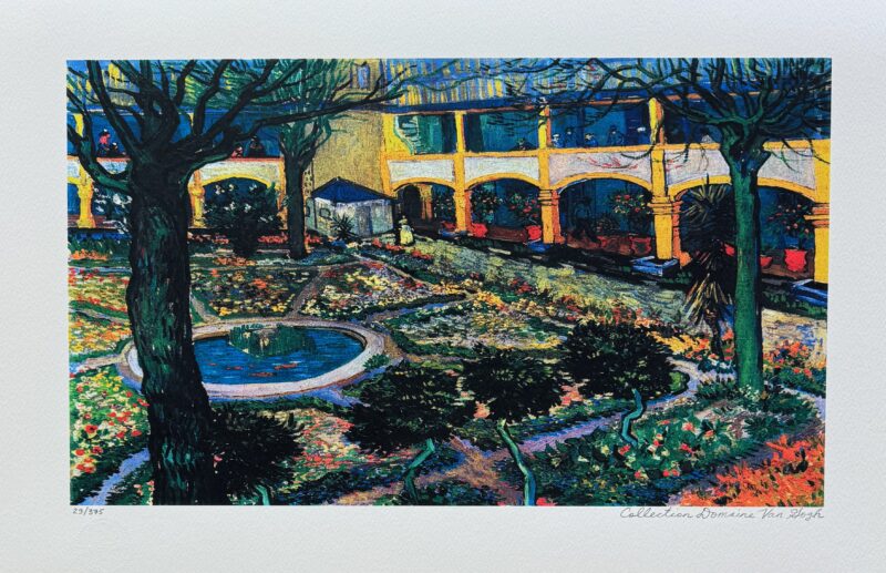 Vincent Van Gogh COURTYARD OF HOSPITAL AT ARLES Estate Signed Giclee Art 16"x24"