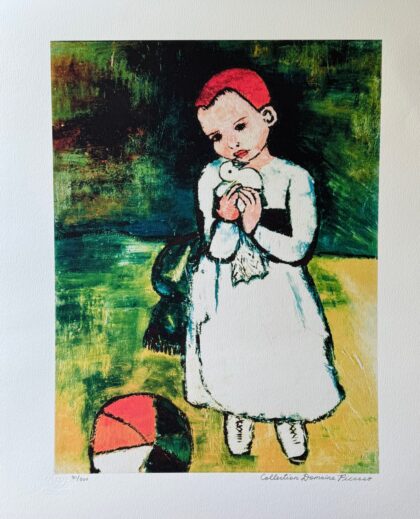 #60 CHILD HOLDING A DOVE Pablo Picasso Estate Signed Giclee