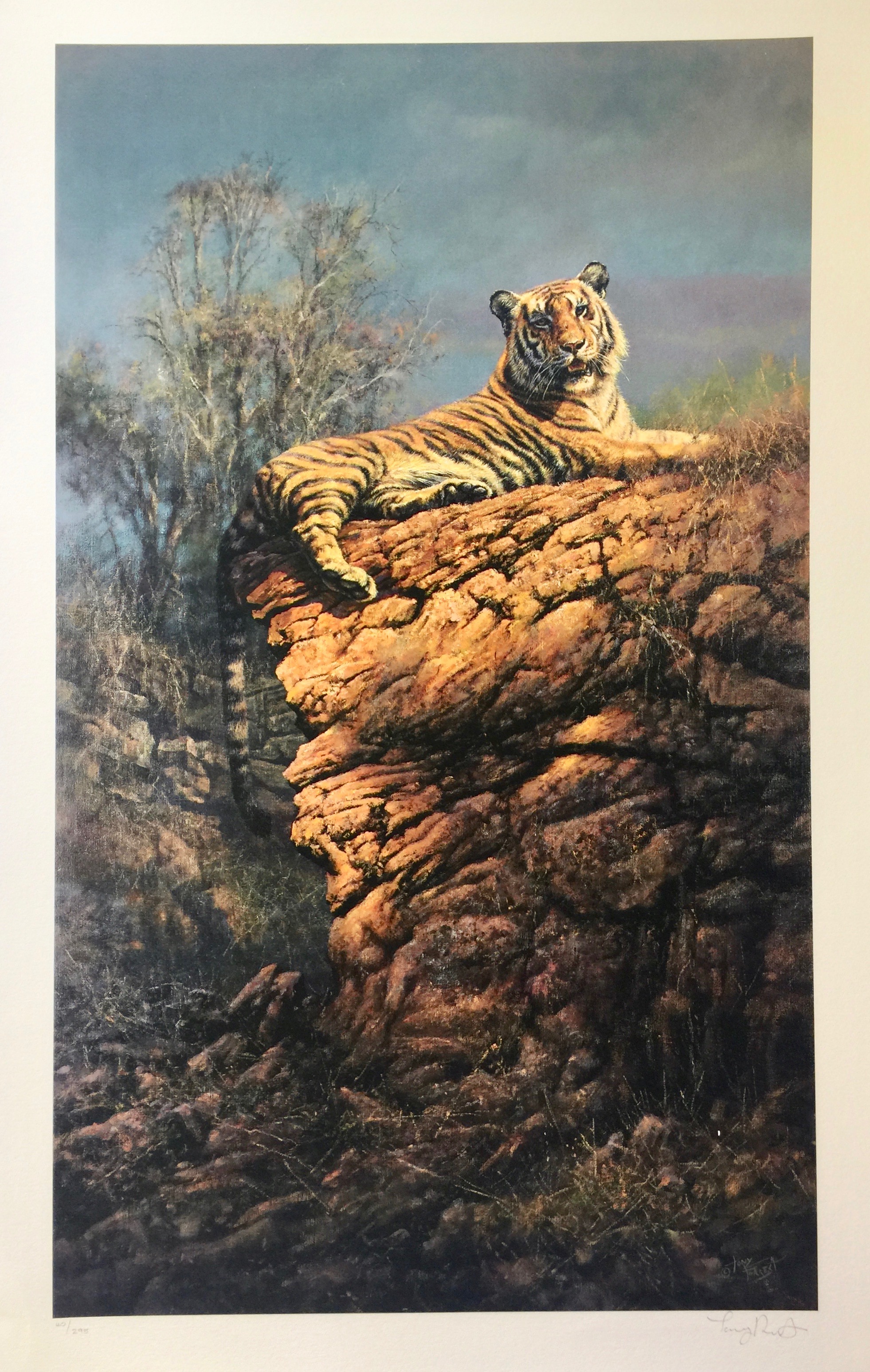 TONY FORREST "MAJESTIC POSE" Hand Signed Limited Edition Giclee TIGER ART