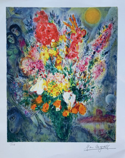 Marc Chagall ORIGINAL BOUQUET Limited Edition Facsimile Signed Small Giclee