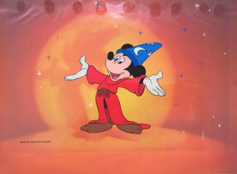 DISNEY Mickey Mouse SORCERER FANTASIA 1988 Sericel Animation Art Cel