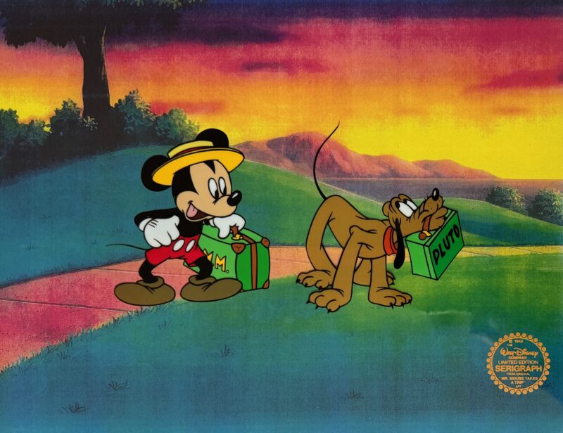 DISNEY PLUTO & MICKEY MOUSE TAKES A TRIP Animation Art Sericel Cel