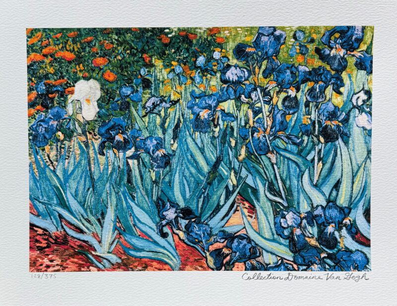 Vincent Van Gogh IRISES Estate Signed Limited Edition Giclee 12″ x 16″