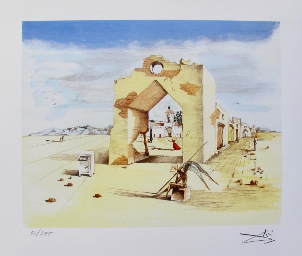 Salvador Dali PARANOIC VILLAGE Facsimile Signed & Numbered Giclee
