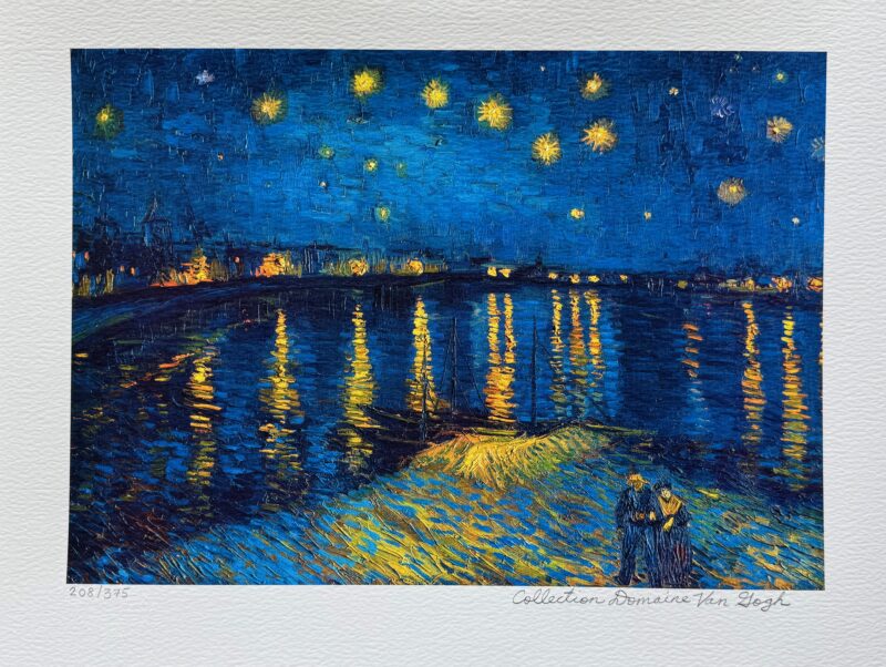 Vincent Van Gogh STARLIGHT OVER RHONE Estate Signed Limited Edition Giclee 12x16