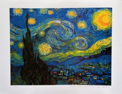 Vincent Van Gogh STARRY NIGHT Estate Signed Limited Edition Giclee Art 13" x 17"