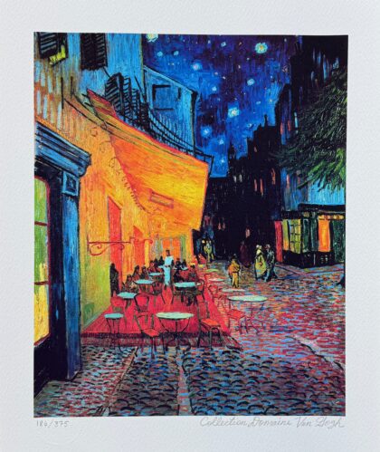 Vincent Van Gogh TERRACE CAFE Estate Signed Limited Edition Giclee 16″ x 12