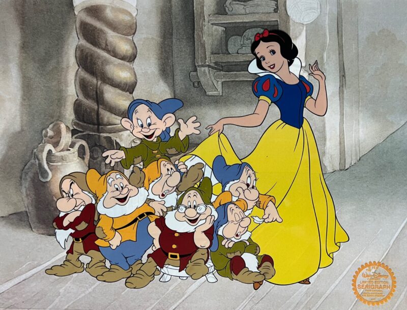 DISNEY SNOW WHITE & THE SEVEN DWARFS Sericel Animation Art Serigraph Cel