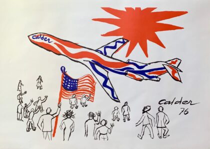 ALEXANDER CALDER Bicentennial 1976 Braniff Flying Colors Facsimile Signed Lithograph