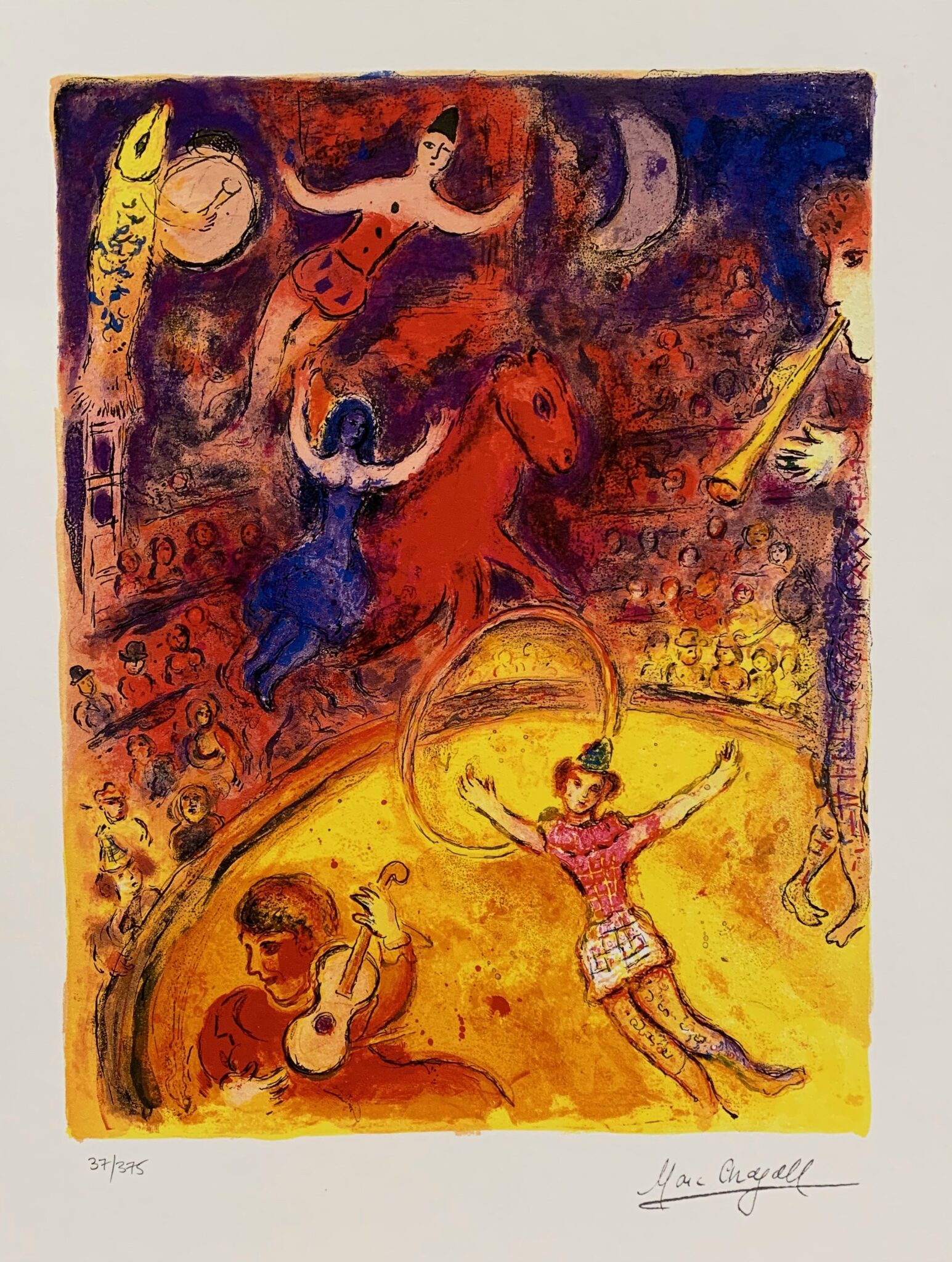 Marc Chagall Circus Limited Edition Facsimile Signed Small Giclee