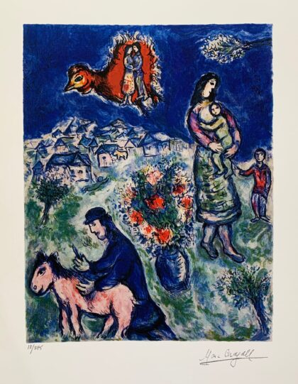 Marc Chagall SUR LA ROUTE DU VILLAGE Limited Edition X small Giclee