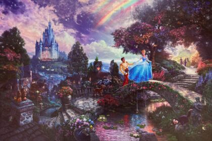 THOMAS KINKADE Cinderella and the Prince Giclee on Canvas