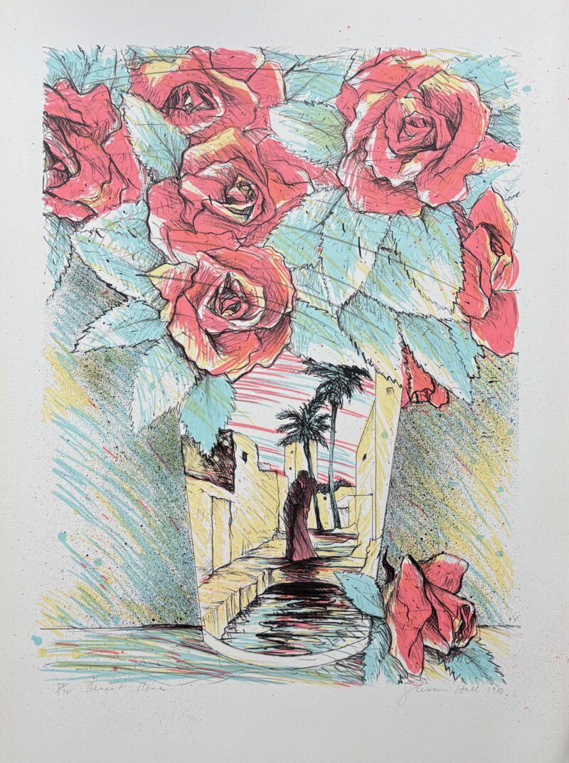 Susan Hall DESERT ROSES 1980 Hand Signed Limited Edition Lithograph Art 30 x 22"