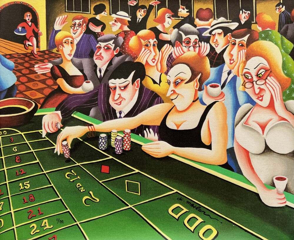Yuval Mahler CRAPS TABLE Hand Signed Limited Edition Giclee on Canvas