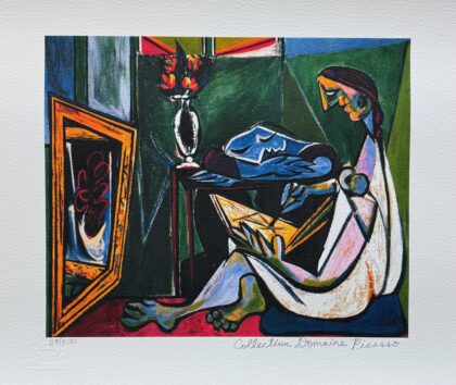 Pablo Picasso WOMAN DRAWING BEFORE A MIRROR Estate Signed Limited Edition Giclee 12″ x 16″
