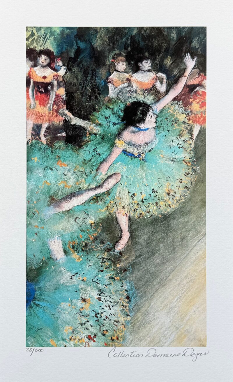 Edgar Degas GREEN DANCER Estate Signed Limited Edition Giclee 14.5" x 9"