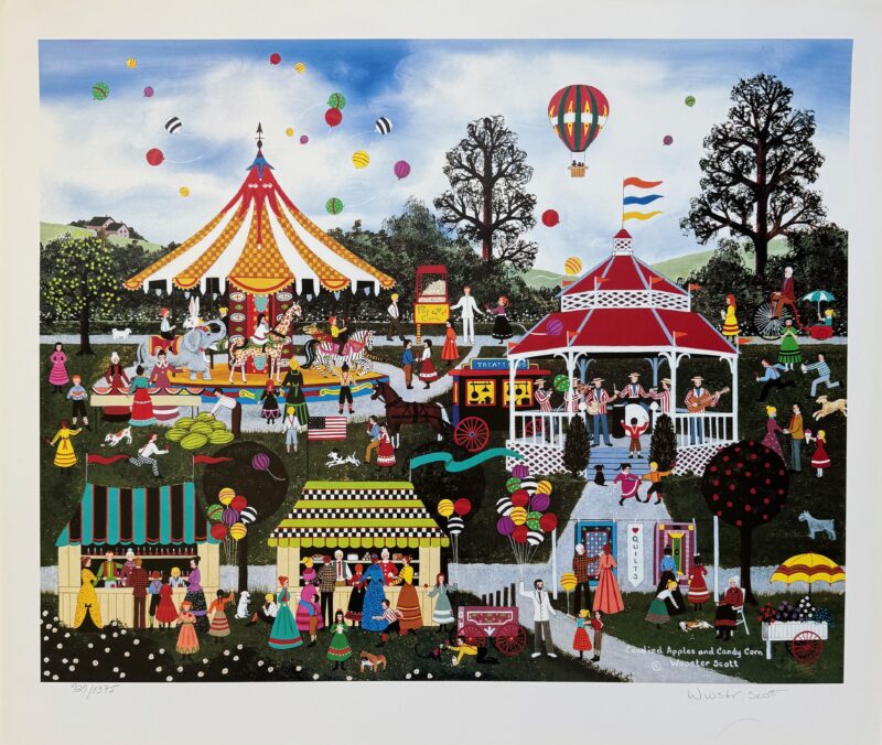 Jane Wooster Scott CANDIED APPLES CANDY CORN Hand Signed Limited Edition Lithograph