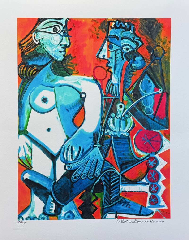 #104 MAN WITH NUDE WOMAN Pablo Picasso Estate Signed Giclee