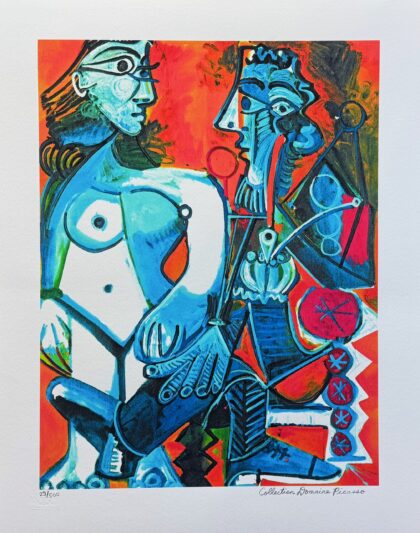 #104 MAN WITH NUDE WOMAN Pablo Picasso Estate Signed Giclee