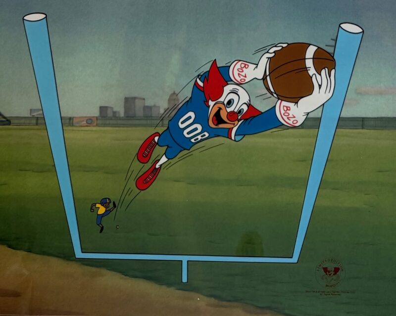 Bozo the Clown FOOTBALL Animation Art Sericel