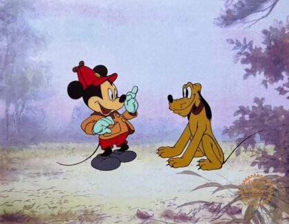 Disney Mickey Mouse Pluto THE POINTER Limited Edition Sericel Animation Art Cel