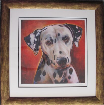 MANDIE HAYWOOD MISS SCARLET Hand Signed Framed Ltd Edition Giclee Dalmation Art