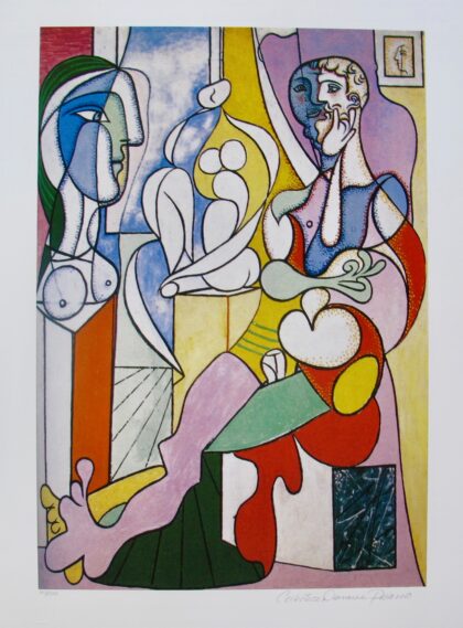 #36 ARTIST WITH SCULPTURE Pablo Picasso Estate Signed Giclee