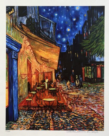 Vincent Van Gogh THE TERRACE CAFE Estate Signed Limited Edition Giclee 21" x 17"