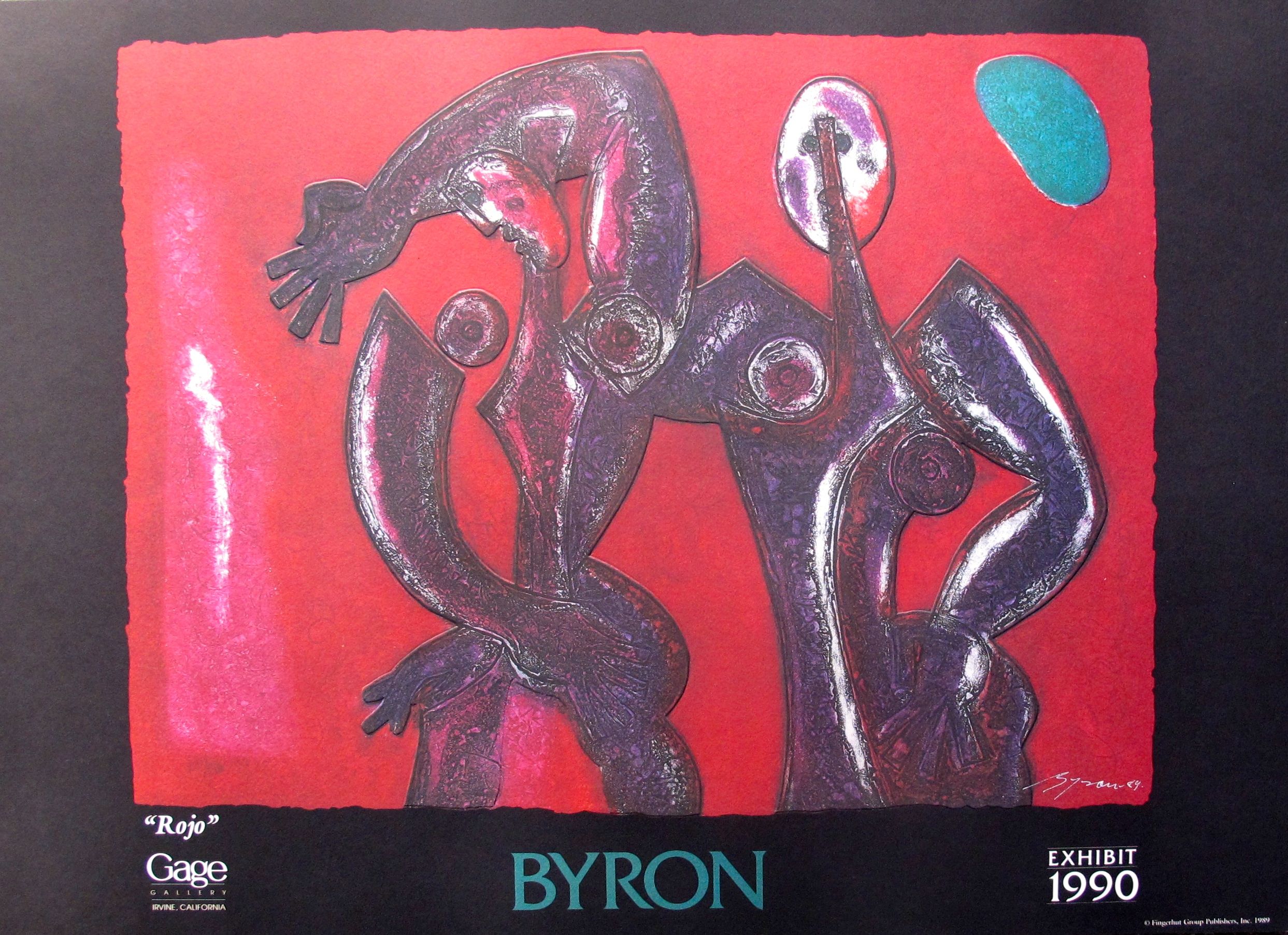 Byron Galvez ROJO Facsimile Signed Embossed Acrylograph