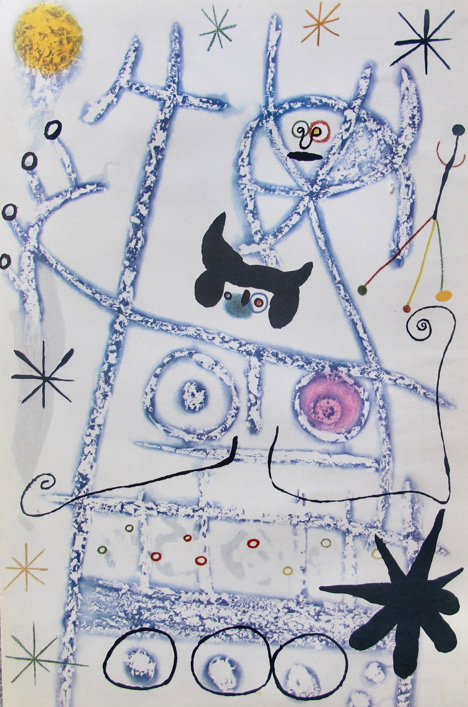 Joan Miro LES FORESTIERS BLEU Limited Edition Lithograph Art