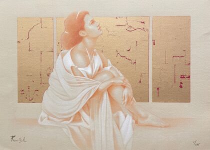 JD Parrish MICHELLE Hand Signed Limited Edition Giclee Gold Leaf Art