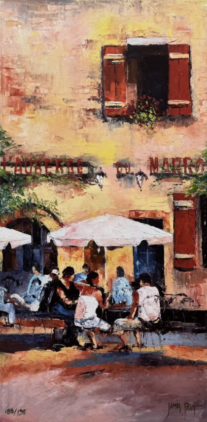 James Pratt L'AUBERGE DU MARRO Hand Signed Limited Edition Giclee on Canvas