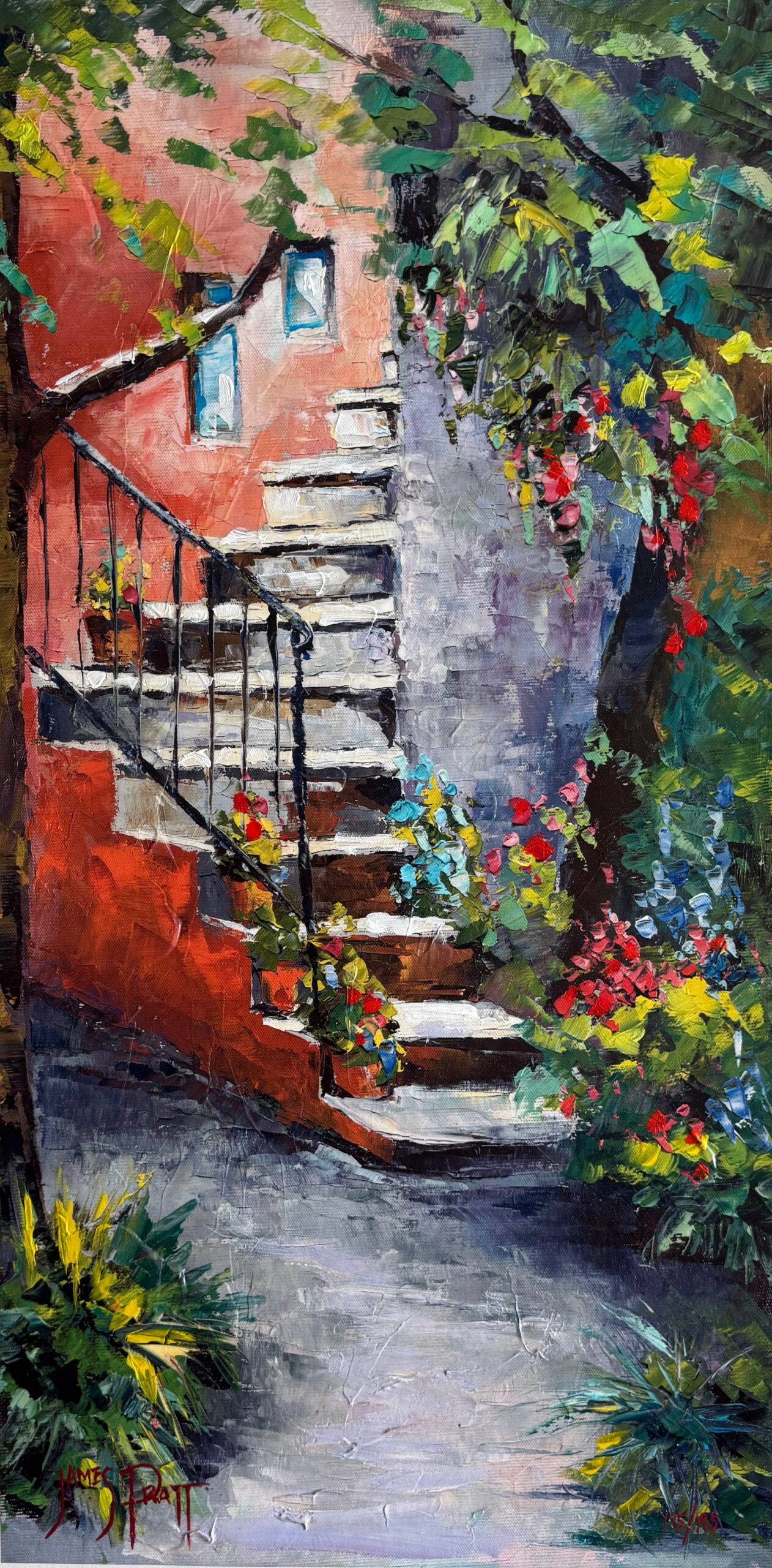 James Pratt STRADINA DI CAGNES Hand Signed Limited Edition Giclee on Canvas